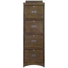 Mission Solid Oak 4 Drawer File Cabinet - Walnut