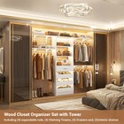 96   Walk-in Closet Organizer System With 4 Drawers     4 Hanging Rods     4 Shelves