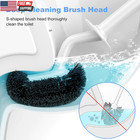 Toilet Bowl Brush Holder Set  Curved Design With Holder For Deep Cleaning Under