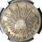 1839-mo Ngc Au 58 Mexico 8 Reales City Mint Scarce Cap Rays Coin  25091401d 