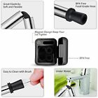 Collapsible Reusable Stainless Steel Drinking Straw With Case   2 Pack