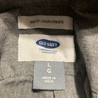 Old Navy Sz Large Slim Fit Gray Long Sleeve Button Down Mens Dress Shirt