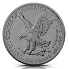 Sun Eclipse     2022 1 Oz Fine Silver American Eagle Colorized   Ruthenium Plated