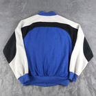 Vintage 80s Adidas Mens M Medium Blue Colorblock Sweatshirt Zip Up Pockets