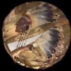 Antique 1870s Native American Indian Animal Hide Powwow Drum Primitive Artifact