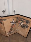 Vintage Asian Folding Screen  4 Panels  Each Panel 18    Wide X36    Tall