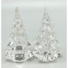 Biedermann Clear Glass Christmas Tree Small Candle Holders Set Of 2