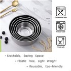 Set Of 5 Stainless Steel Mixing Bowls- Food Storage Containers Set With Lids