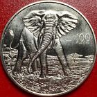 1997 Zambia 100 Kwacha Bull Elephant Rare African Wildlife Crown Cu-ni No Silver