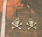 Skull   Crossbones Dangle Earrings Punk Goth Halloween