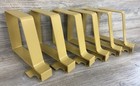 6 Vintage The End  Mod Design Retro 70 s Clip-on Plastic Bookends - Mustard Tan