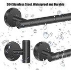 6 Pcs Black Bathroom Hardware Set Stainless Steel Towel Bar Towel Racks Hooks