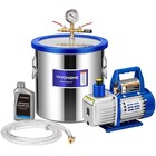 5 Gallon Vacuum Chamber With Pump Kit  Tempered Glass Lid Vacuum Pot With 3 5   