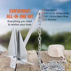 Fluke Anchor 13 Lbs Galvanized Steel Boat Anchor Chain Rop Two Shackles