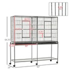 Rolling Bird Cage W  Detachable Stand  Storage Shelf  Wood Perch  Food Container