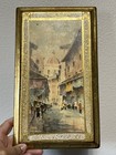 Vintage Florentine Wood Wall Plaque With Victorian Scenes Italy Rectangle Larger