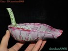 Chinese China Pastel Porcelain Painting Flower Lotus Pen Wash Ashtray Statue