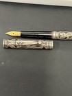 Early Waterman   s Ideal Fountain Pen Sterling Silver Engraved - 14k Gold Nib