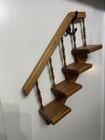 Vintage Solid Oak Step Shelf Staircase Shelf Knick Knack Displays Trinkets