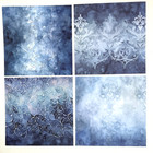 Blue Purple Pattern Paper Sheets Junk Journal Collage Scrapbooking