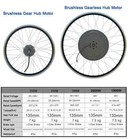 2000w Mountain Bike Rear Wheel Motor Brushless Non-gear Ebike Conversion Kit 