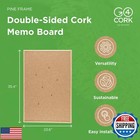 Go4cork Framed Cork Bulletin Board - 35 4   x 23 6      Premium Double-sided Pine