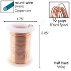 Rose Gold Beadsmith Wire  16 Gauge Tarnish Resistant Wire Elements - 8 Yards