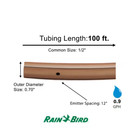 Rain Bird Drip Emitter Tubing 1 2 In X 100 Ft Irrigation Hose 12 In Spacing