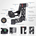 Professional Gimbal Head Tripod Head Aluminum Alloy Heavy Duty 360   Panoramic Wi