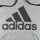 Adidas Hoodie Mens Xl Gray Black Fleece Pullover Sweatshirt Big Logo Br2387