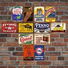 Repo 20 Pcs Vintage Tin Signs  Gas Oil Car Retro Metal Decor Bar Man Cave Garage