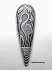  5028 Antiqued Sterling Silver Plated Teardrop Crane Component 