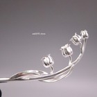 Real 925 Sterling Silver Hairpin Convallaria Majalis Hair Clip Pin 6 5inchl