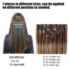 100  Russian Human Hair Extensions Clip In Real Remy Hair Full Head 7pieces 70gr