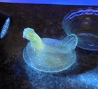 Hen On Nest   Blue Glass Mini Salt Cellar   Rose s Closet   Limited Edition Glow