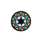 Handmade Beaded Rosette Patch Applique  Native American Style  Turquoise Turtle