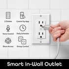 Geeni - Smart Wi-fi In-wall Outlet - With Voice Control - White