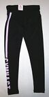 Justice Gymnast Gymnastics Logo Leggings Pants Tight Fit Black Purple New Girl