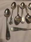 Brazil Silver Lot Of 10 Silverplate Spoons Floral Handle Monogram R