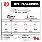 Milwaukee Tool 48-22-9481 3 8 In Drive 28pc Ratchet   Socket Set With Packout