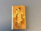 Antique Sewing Needle Case Book Art Nouveau Woman Celluloid Litho Floral