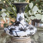 Vintage Chinese Cizhou Kiln Porcelain Vase 6 1 2    Tall Floral Peony Sgraffito