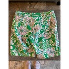 Lilly Pulitzer  Nalia 9  Shorts Green Pink Gold Button Size 10 Nwot