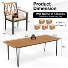 9 Pcs Patio Dining Set W  8 Chairs Acacia Wood Table Top Umbrella Hole For Yard