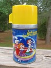 Rare 1963 Aladdin Hanna Barbera Jetsons Metal Thermos Screw On Stopper   Cup Lid
