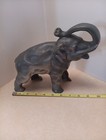 Cast Iron Elephant Coin Bank Trunk Is Up Gray Collectible Rare Vintage Large