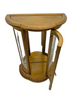 Vintage Butler  China Cabinet Curio Display Lighted  Glass Door Curved Demilune