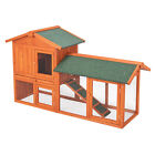 61  Wooden Chicken Coop Hen House Rabbit Wood Hutch Poultry Cage Habitat --