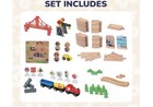 80pcs Wooden Train Set With Magnetic Crane