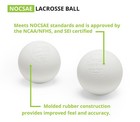 Champion Sports Official Size Rubber Lacrosse Ball - White  single 